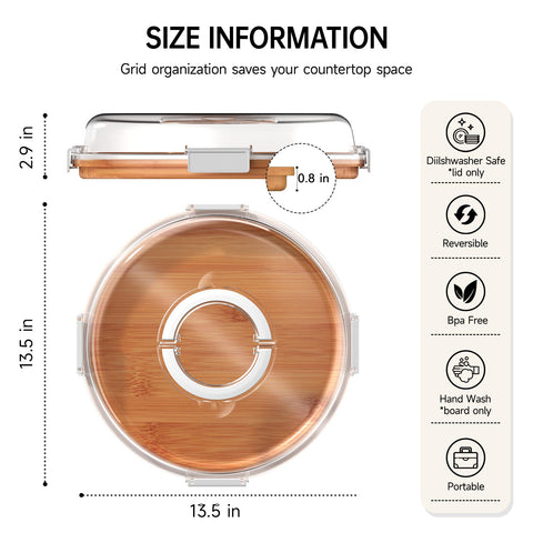 Renmxj travel charcuterie board with lid for effortless picnics.