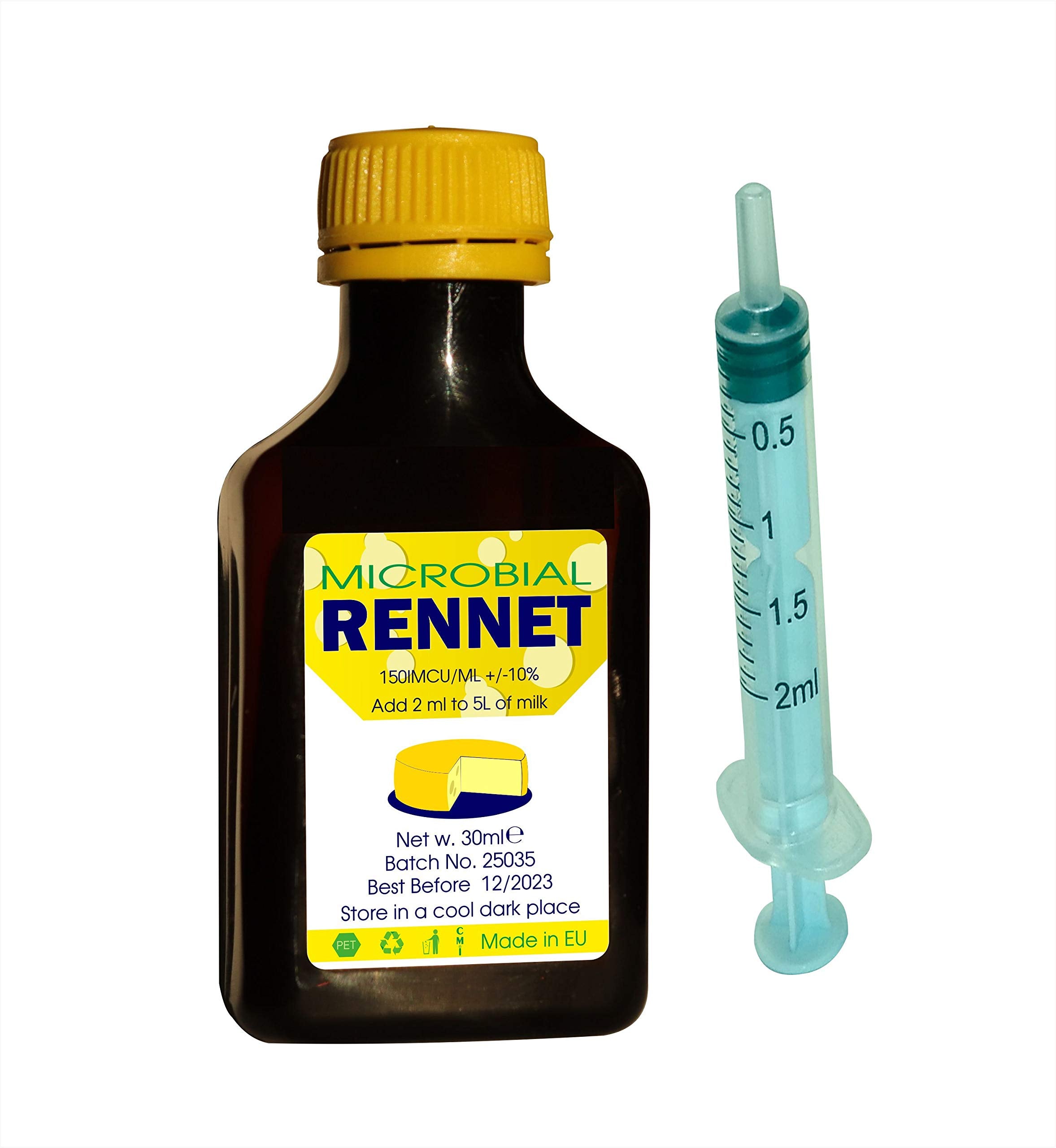Milk warmed to 95 F ready for Rennet Ideal activation