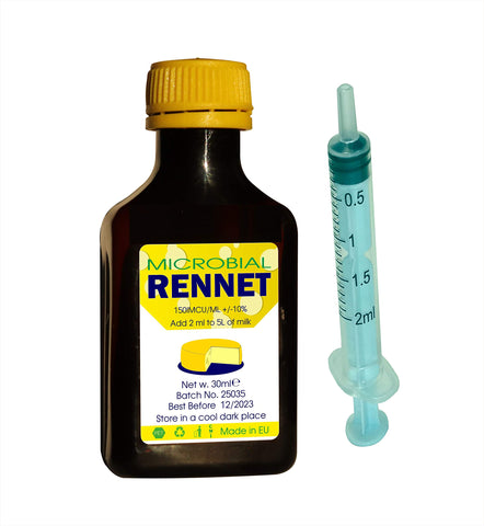 Milk warmed to 95 F ready for Rennet Ideal activation