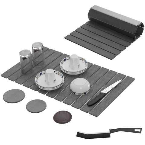 Renovisor premium stone drying mat, large foldable design keeps countertops dry