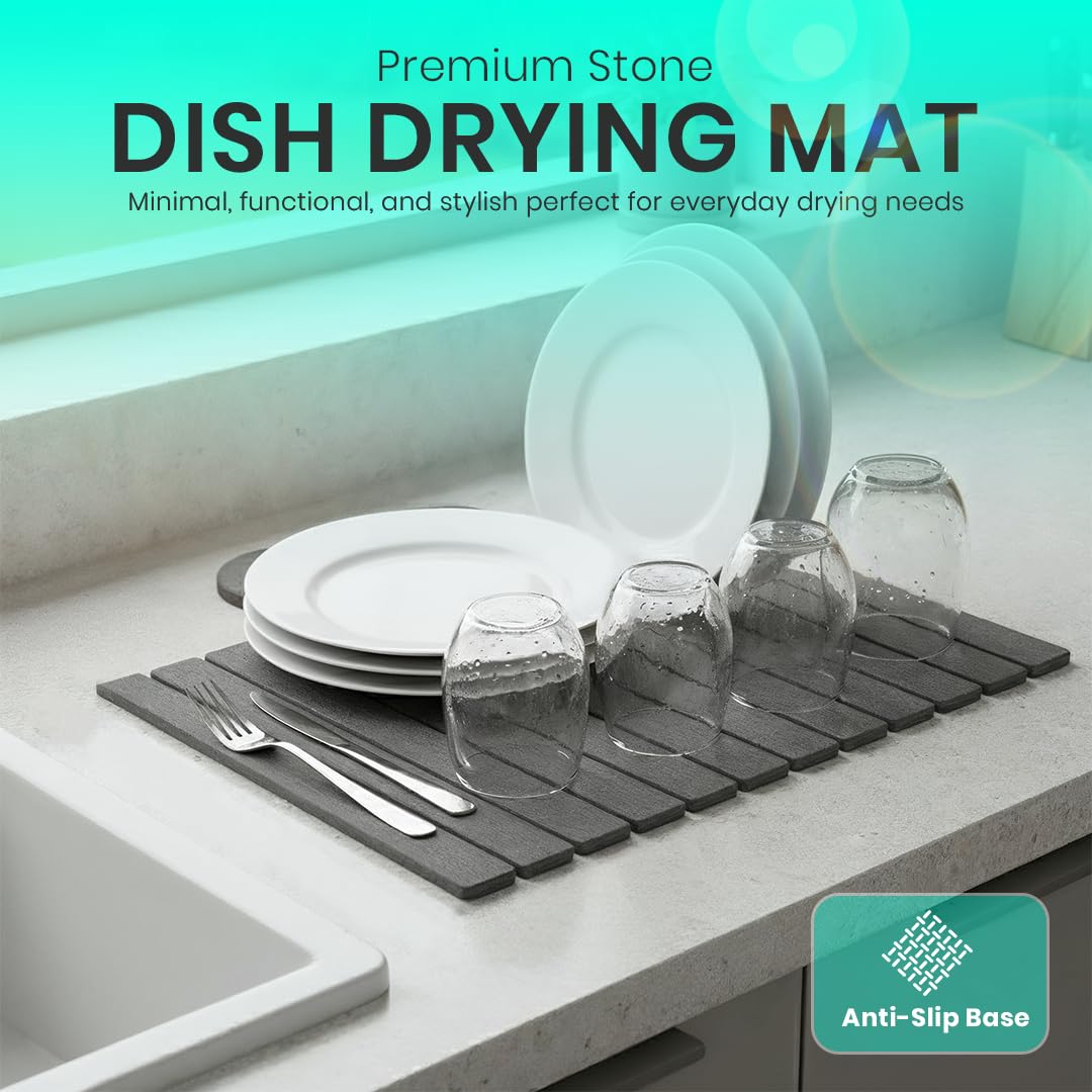 Renovisor stone drying mat coasters set with absorbent protection