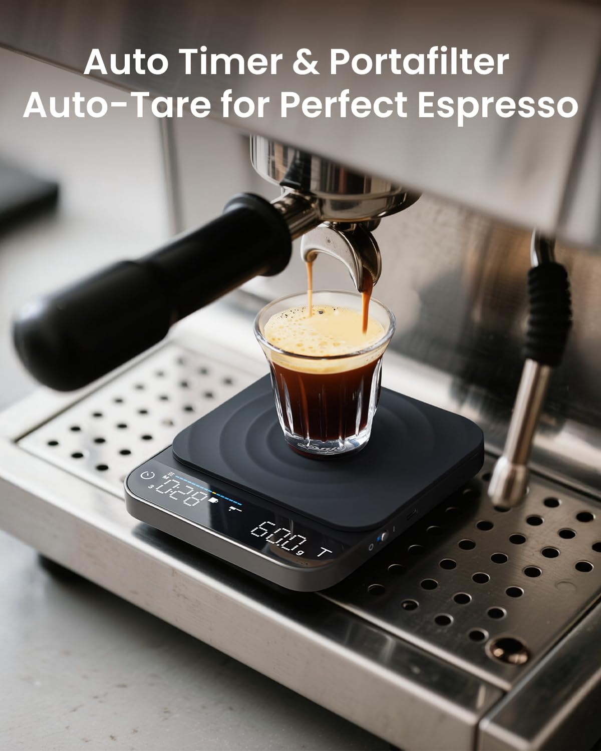 RENPHO espresso mode with auto timer helps track shot duration accurately