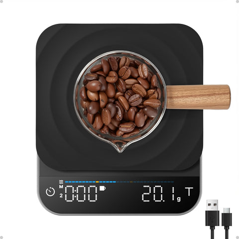 RENPHO espresso scale with timer displaying precise weight for pour-over brewing