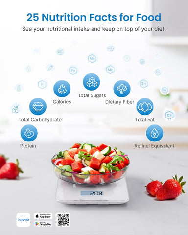 RENPHO food scale app sync with Apple Health for seamless nutrition tracking.