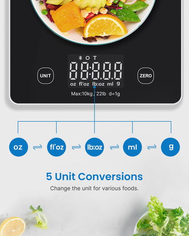 RENPHO clear LCD display readable in dim kitchen lighting.