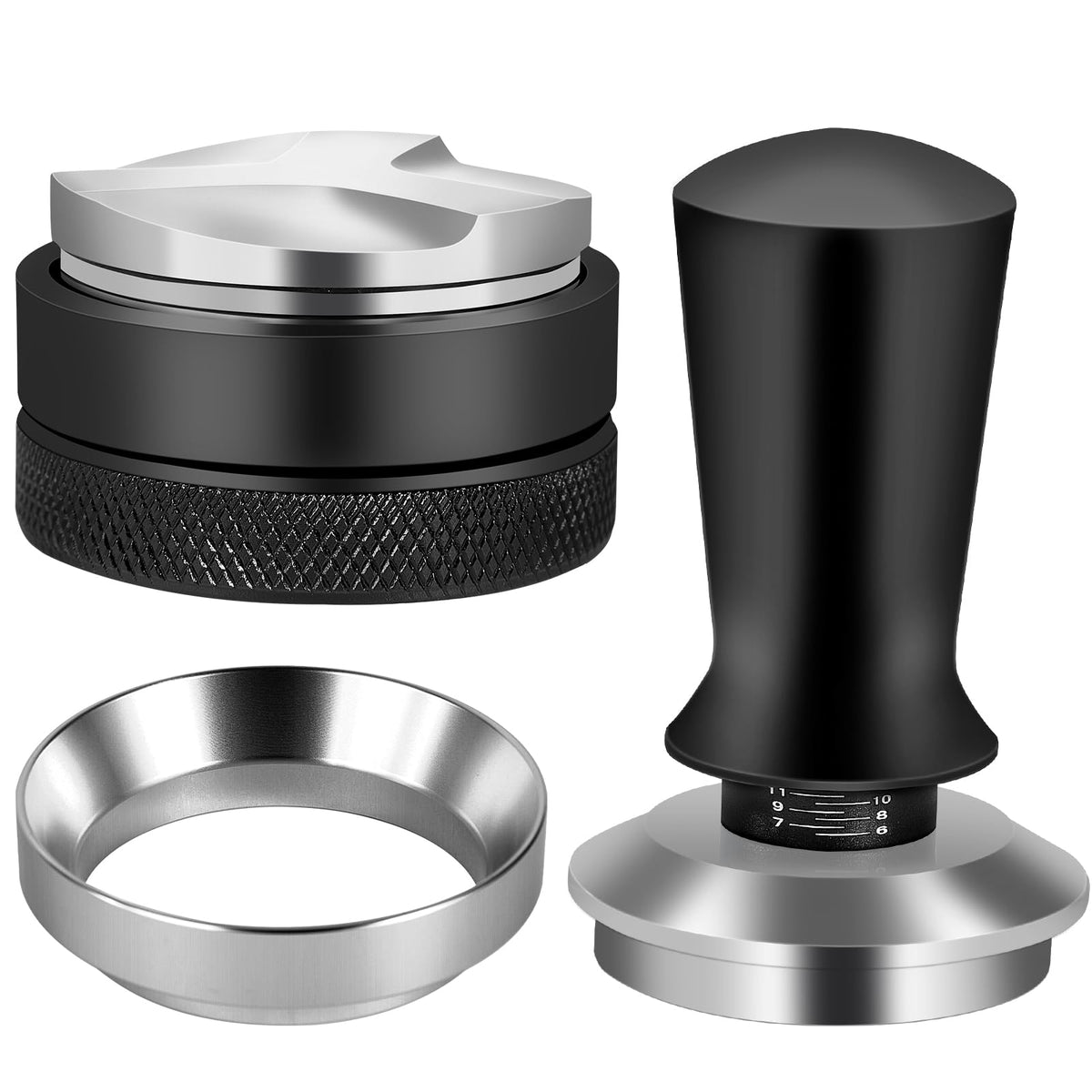 Reoszeank espresso distribution tool 51mm fit promotes even coffee bed for balanced extraction