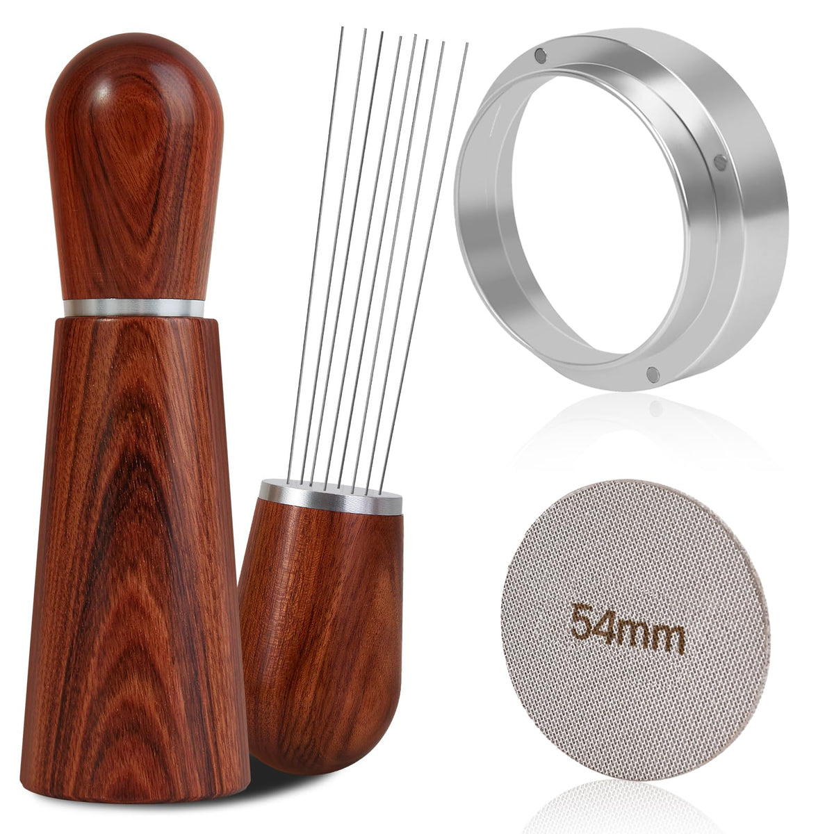 Reoszeank WDT tool with wooden handle and eight needles for even extraction.