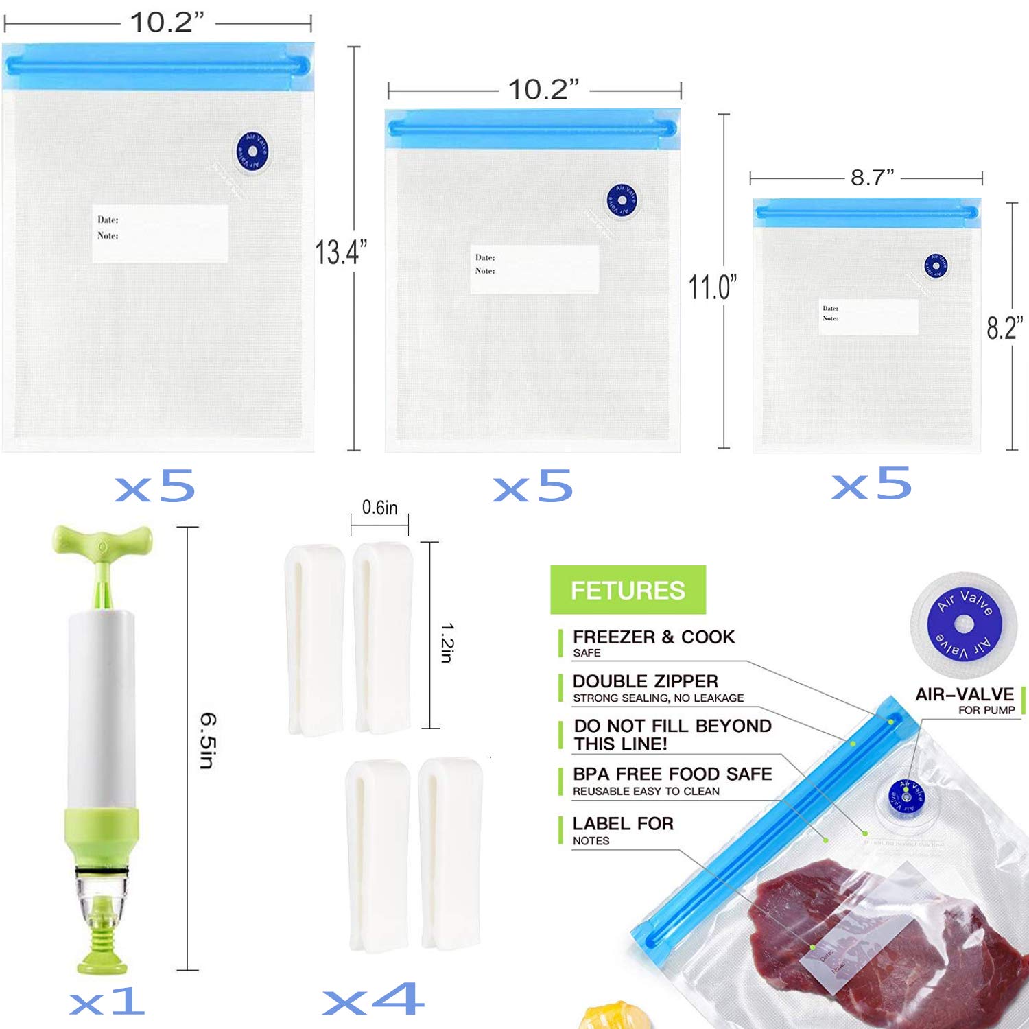 Repinsta blue kit bags in-use sous vide, versatile for meal prep.