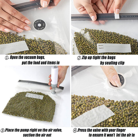Repinsta sealing clips ensure secure bags for long-term food preservation.
