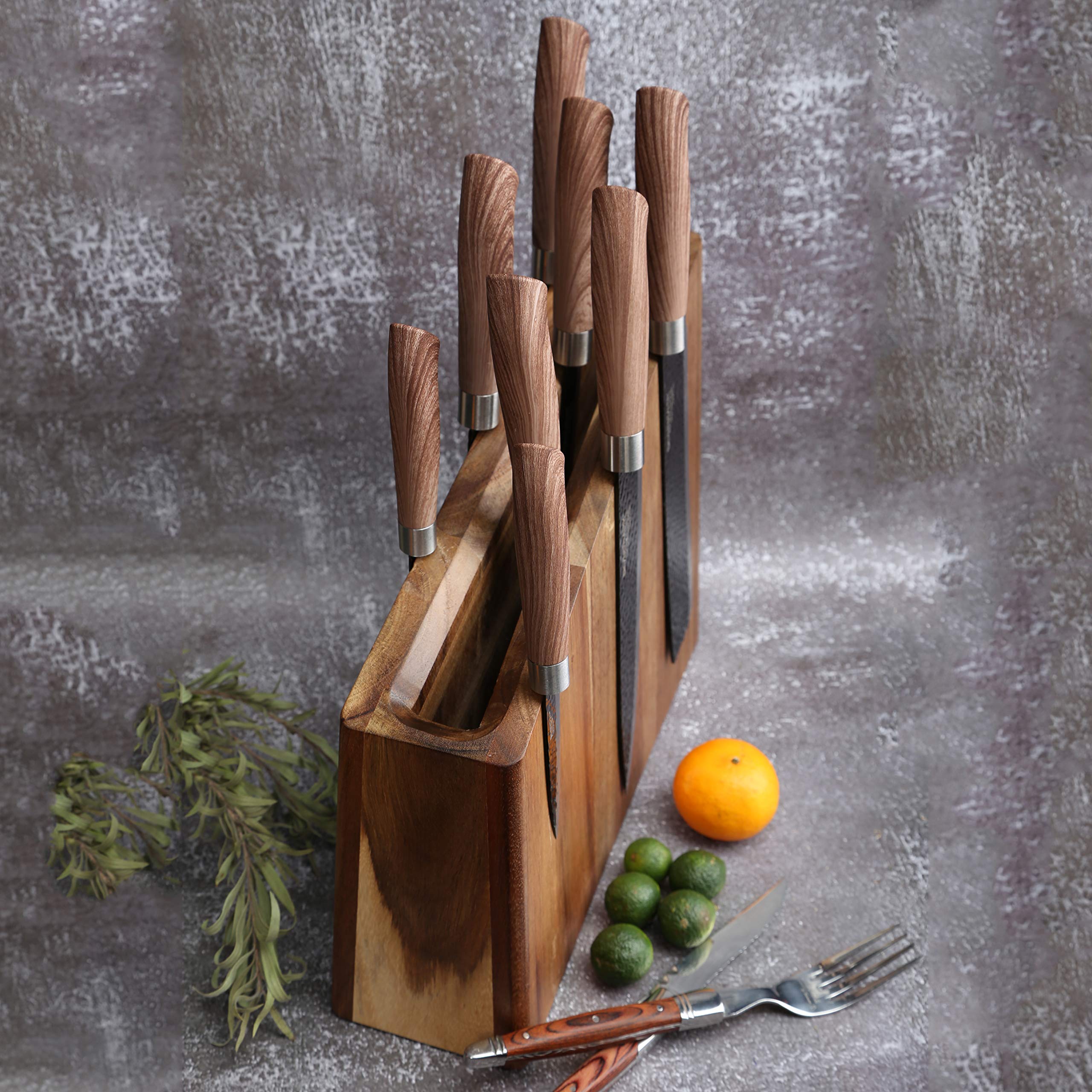 Resafy acacia wood natural finish adds warm, durable kitchen style