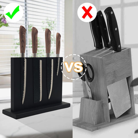 Anti-slip feet keep the block stable on slick countertops.