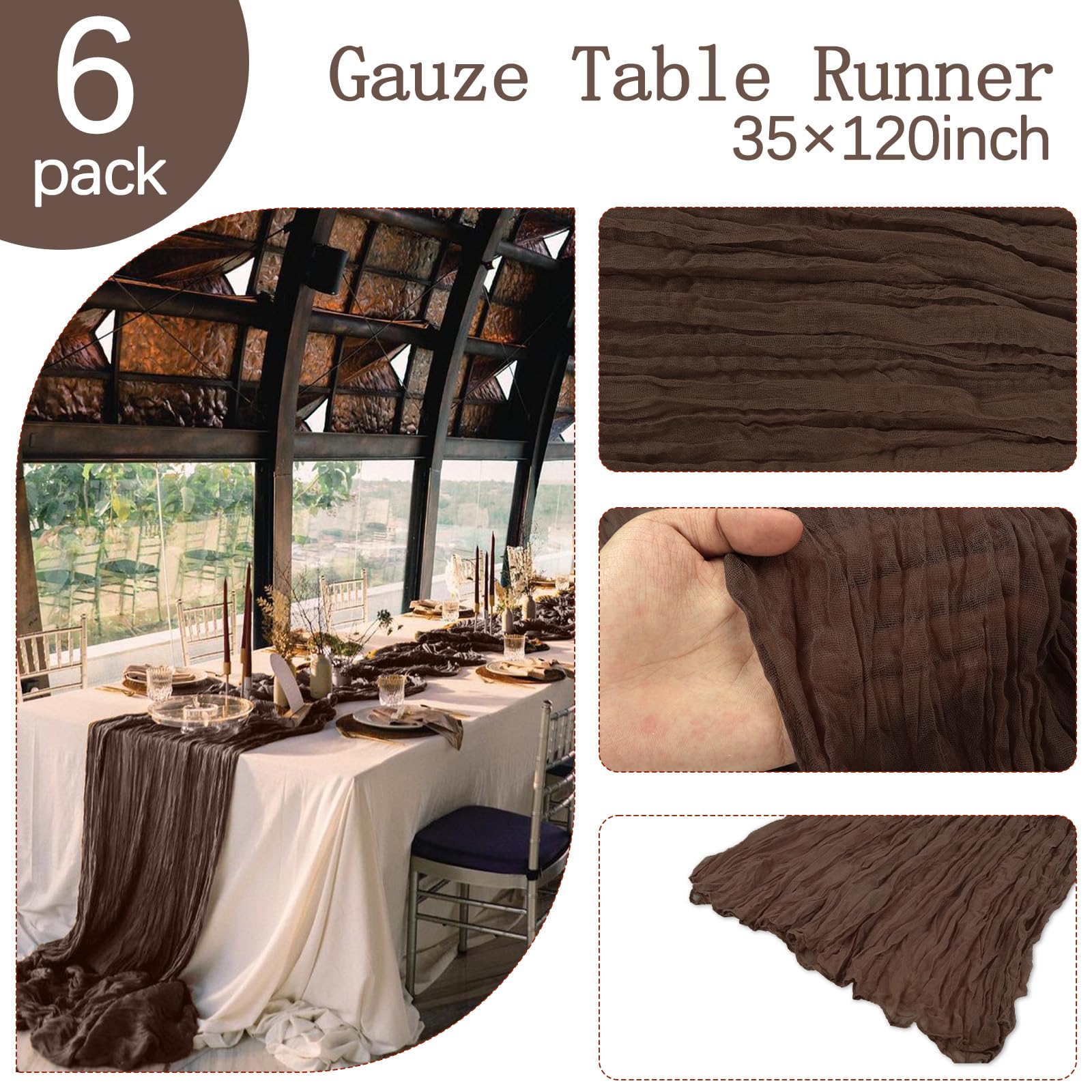 RestfulGlow reusable cheesecloth runner offers easy styling for parties.