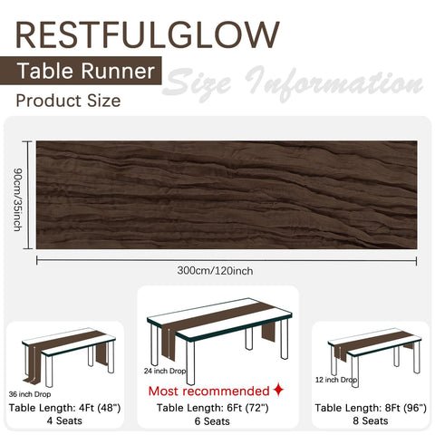 RestfulGlow 10ft gauze table runner enhances fall events with soft drape.