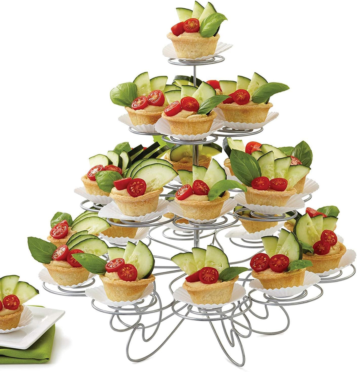 Resulzon 4-tier cupcake stand assembly view showing sturdy construction.
