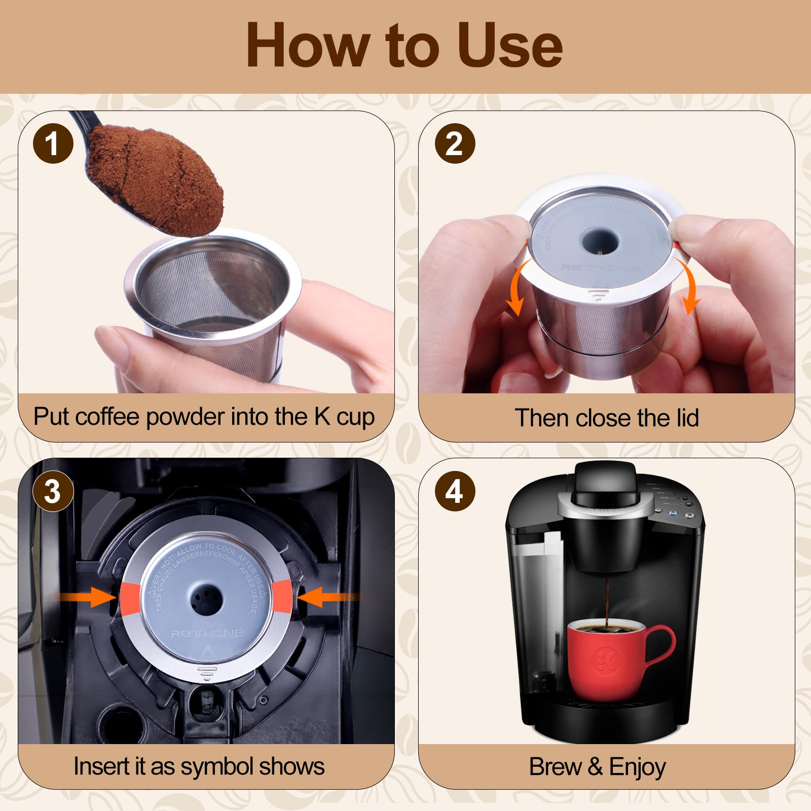 RETHONE dishwasher-safe design simplifies cleanup after busy mornings