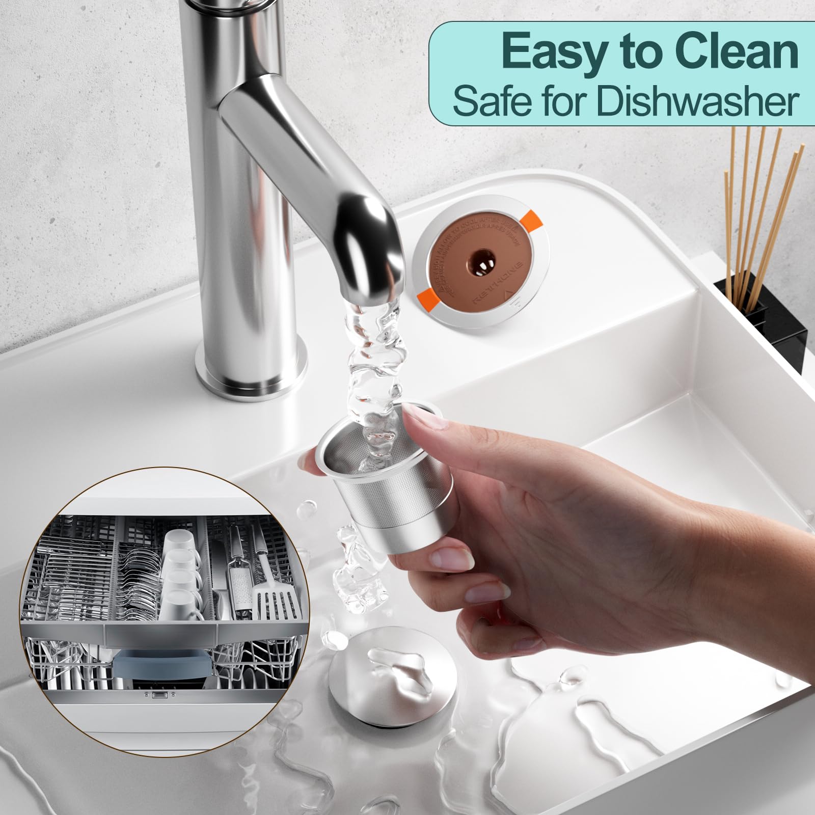 Easy to clean under running water after brewing.