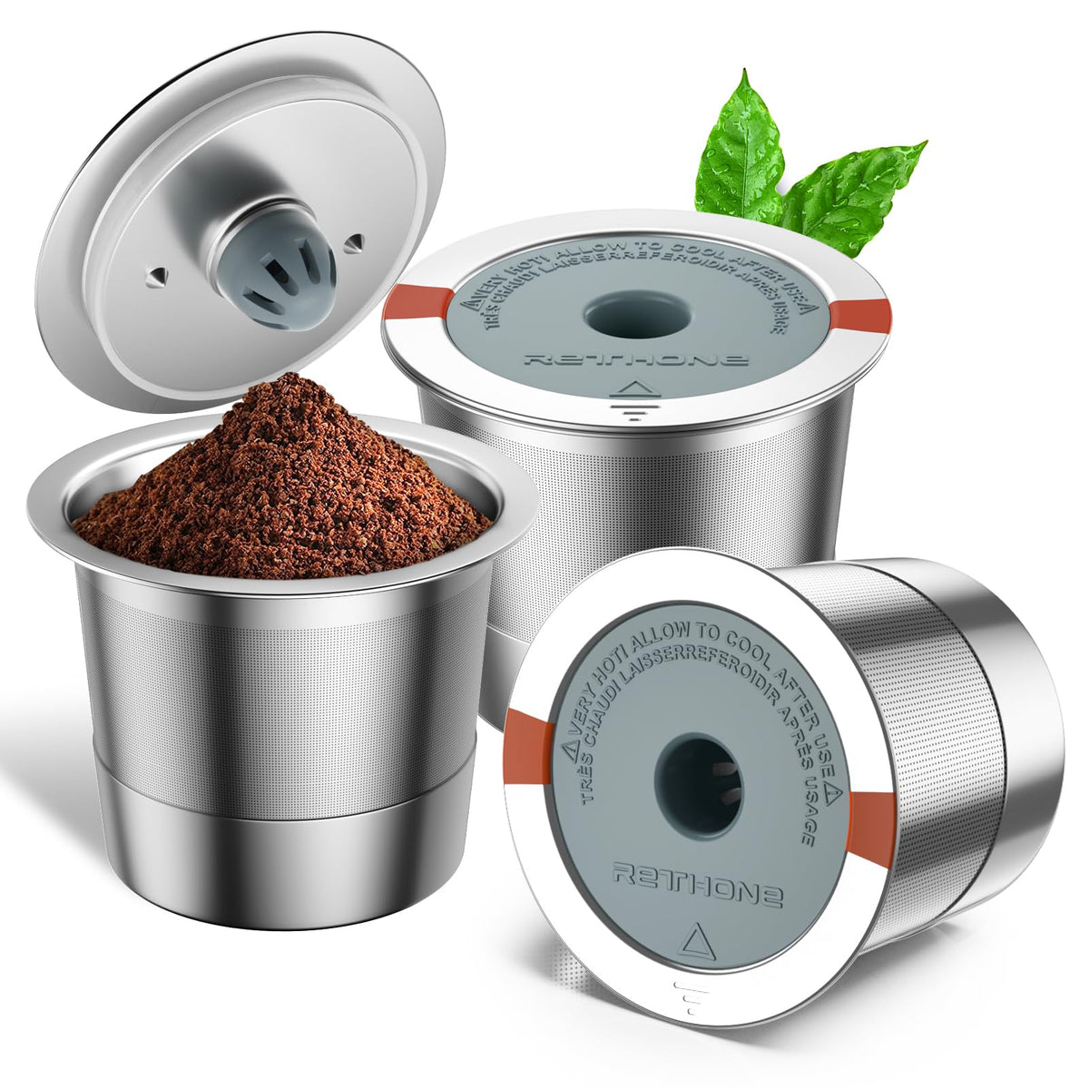 RETHONE reusable K Cups for Keurig with wide compatibility for 1.0 and 2.0 models