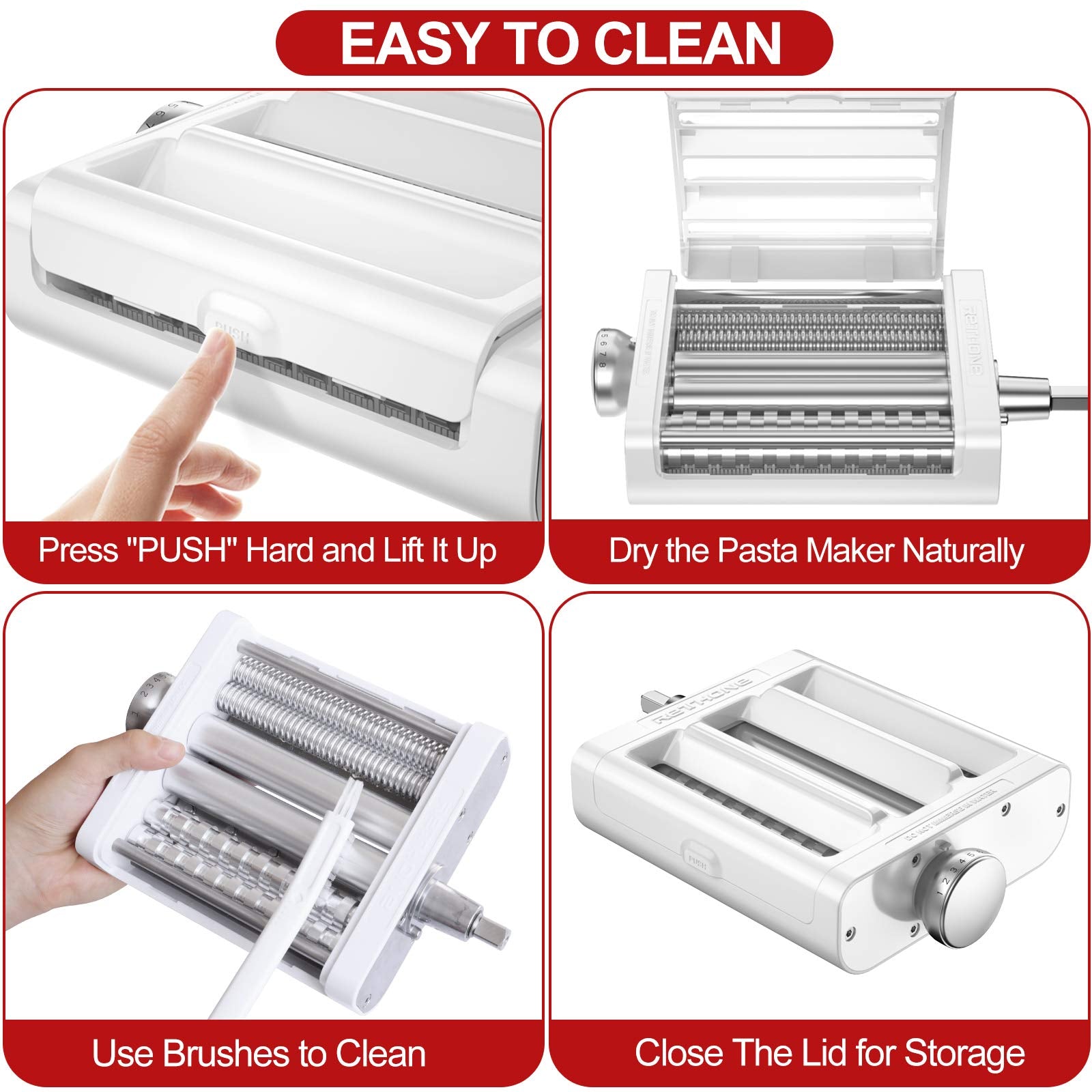 RETHONE stainless steel construction ensures durable home pasta