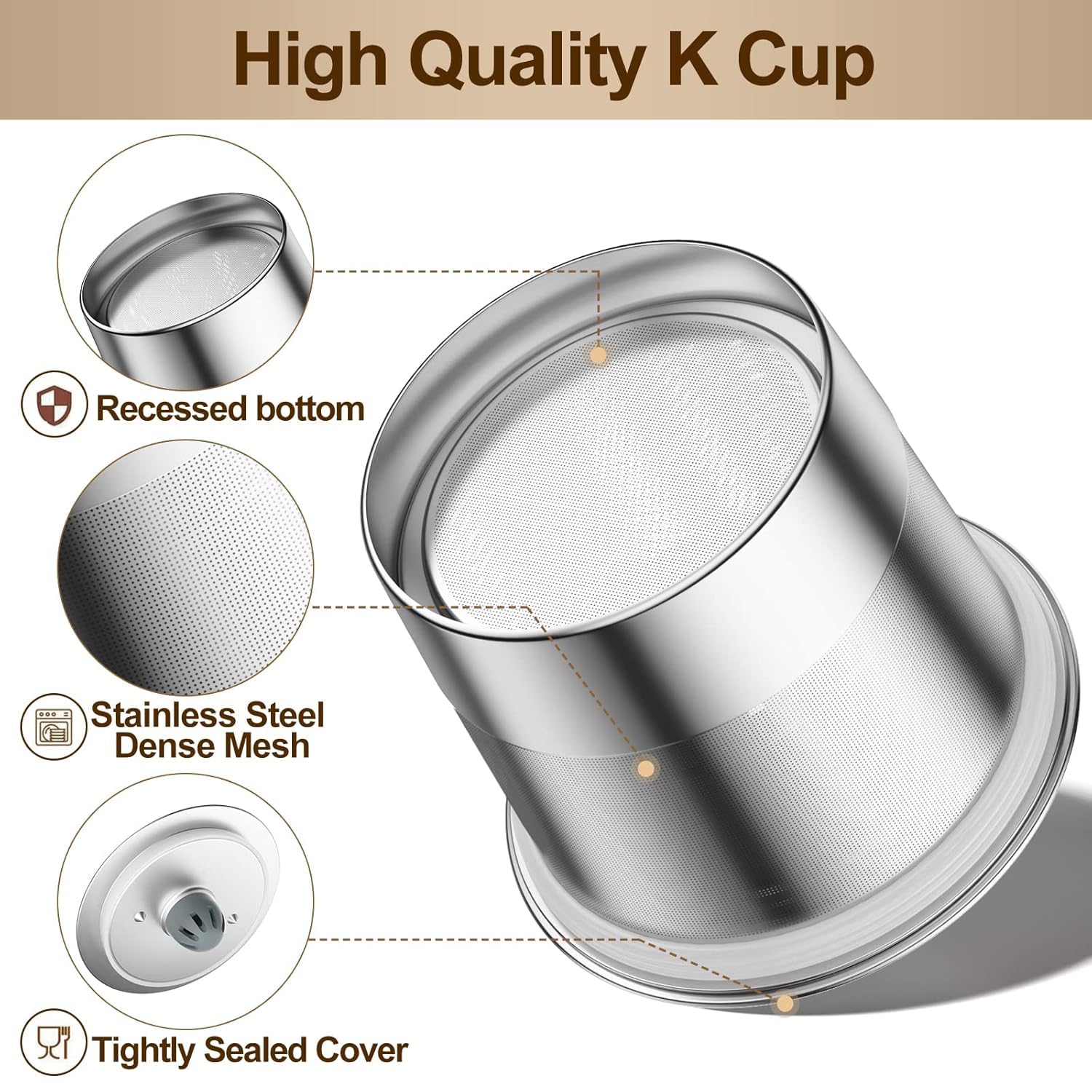 RETHONE stainless steel SUS 304 filter for richer flavor and durability