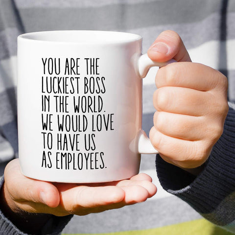 Retreez birthday gift mug presented to a boss for celebration.