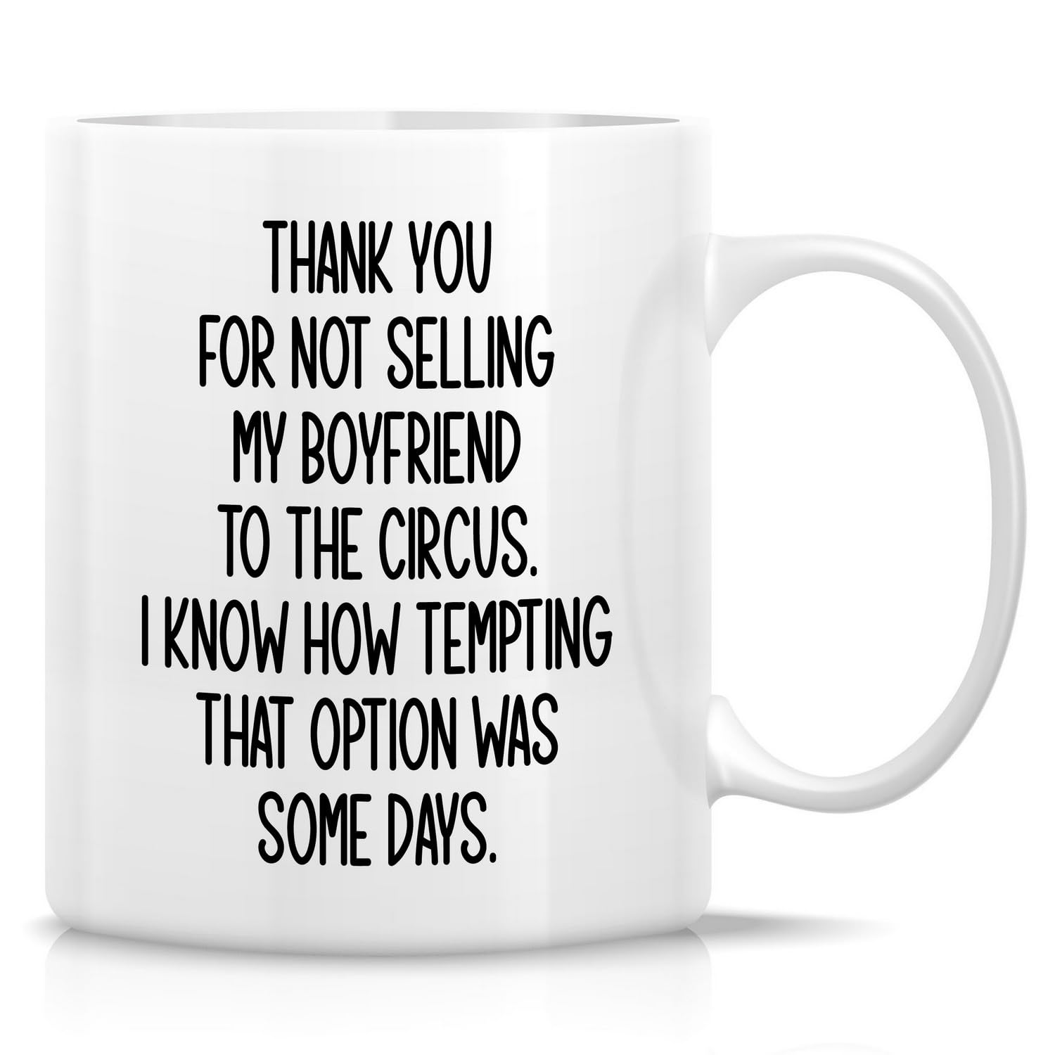 Retreez funny mug with circus joke for mother-in-law appreciation.