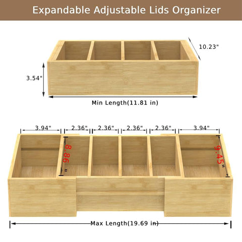 Retro Shaw adjustable dividers illustrate lid size versatility for different shapes