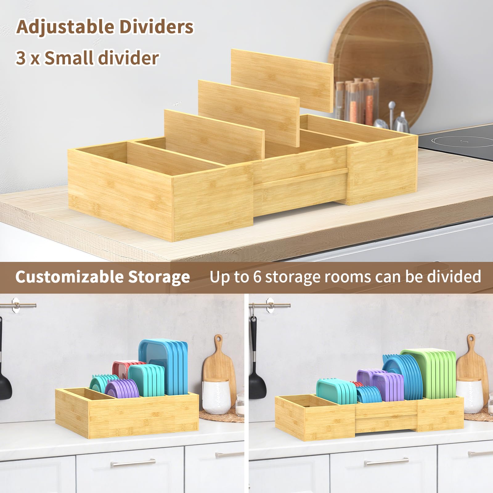 Retro Shaw all-in-one cabinet lid organizer storing lids, pans, and containers