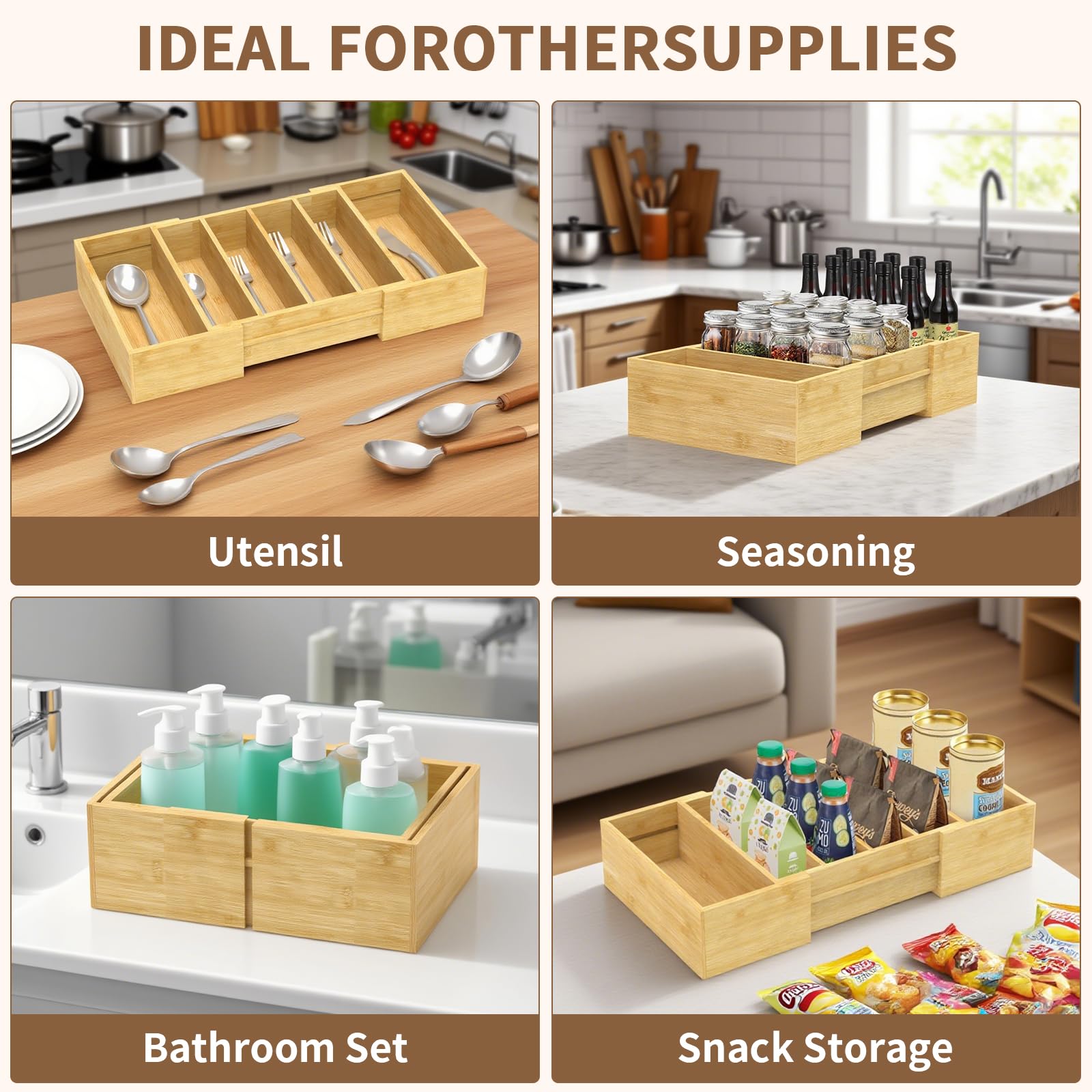 Retro Shaw bamboo construction highlights durable, eco-friendly lid storage solution
