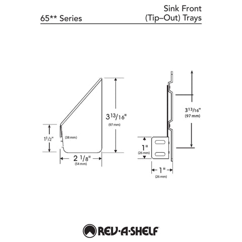Rev-A-Shelf 14in tip-out tray open-tray layout enhances accessibility.