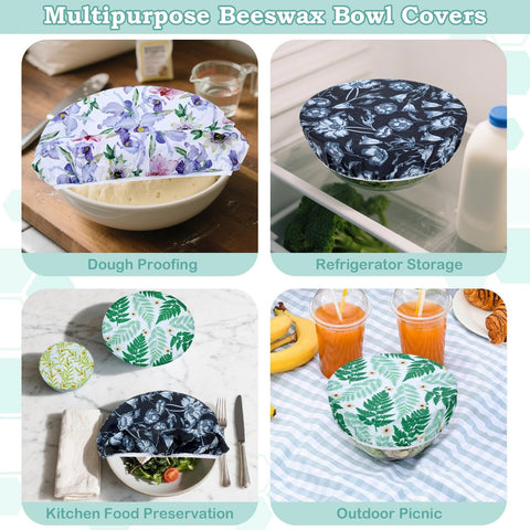 Revahope iris floral 30cm wrap seals larger bowls for kitchen organization.