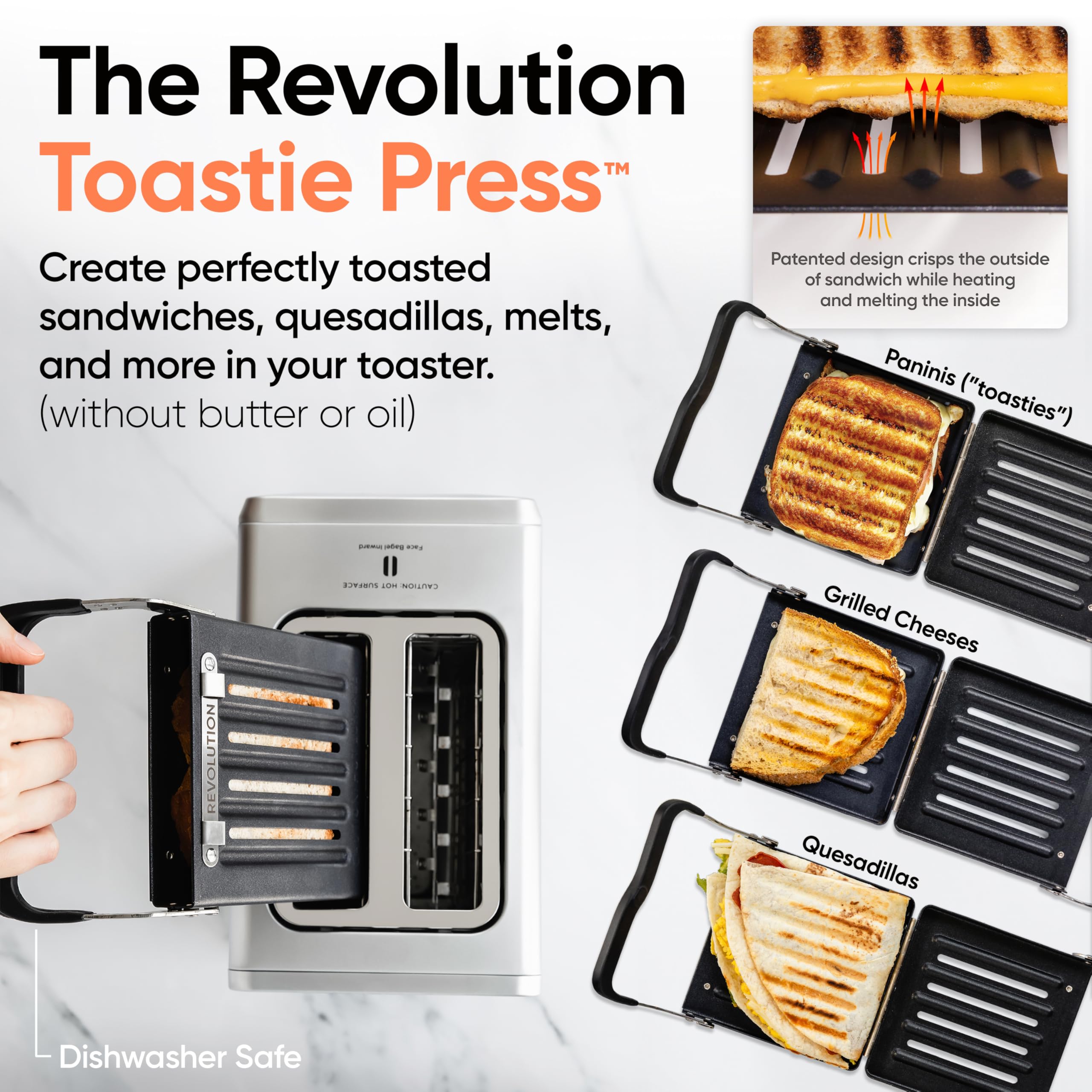 Revolution R180 Connect Plus Toastie Press mode makes grilled cheese easily