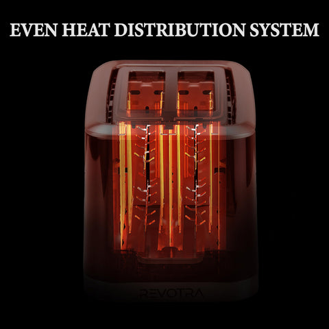 REVOTRA 2-Slice Toaster control panel with Defrost Reheat Cancel