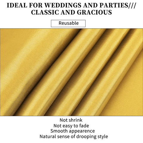 REWOMC chair sash accent using gold satin runner for refined look.