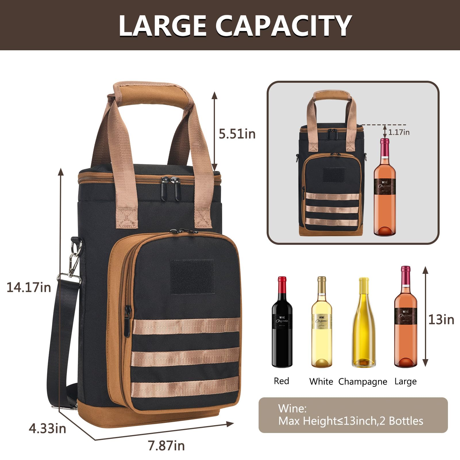 Rexmore tactical cooler bag with adjustable strap for hands-free outdoor carry