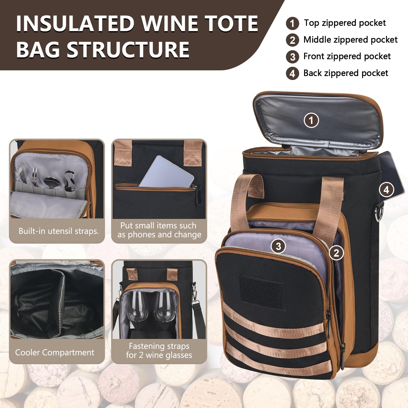 Rexmore EVA foil insulated lining preserves wine temperature for hours