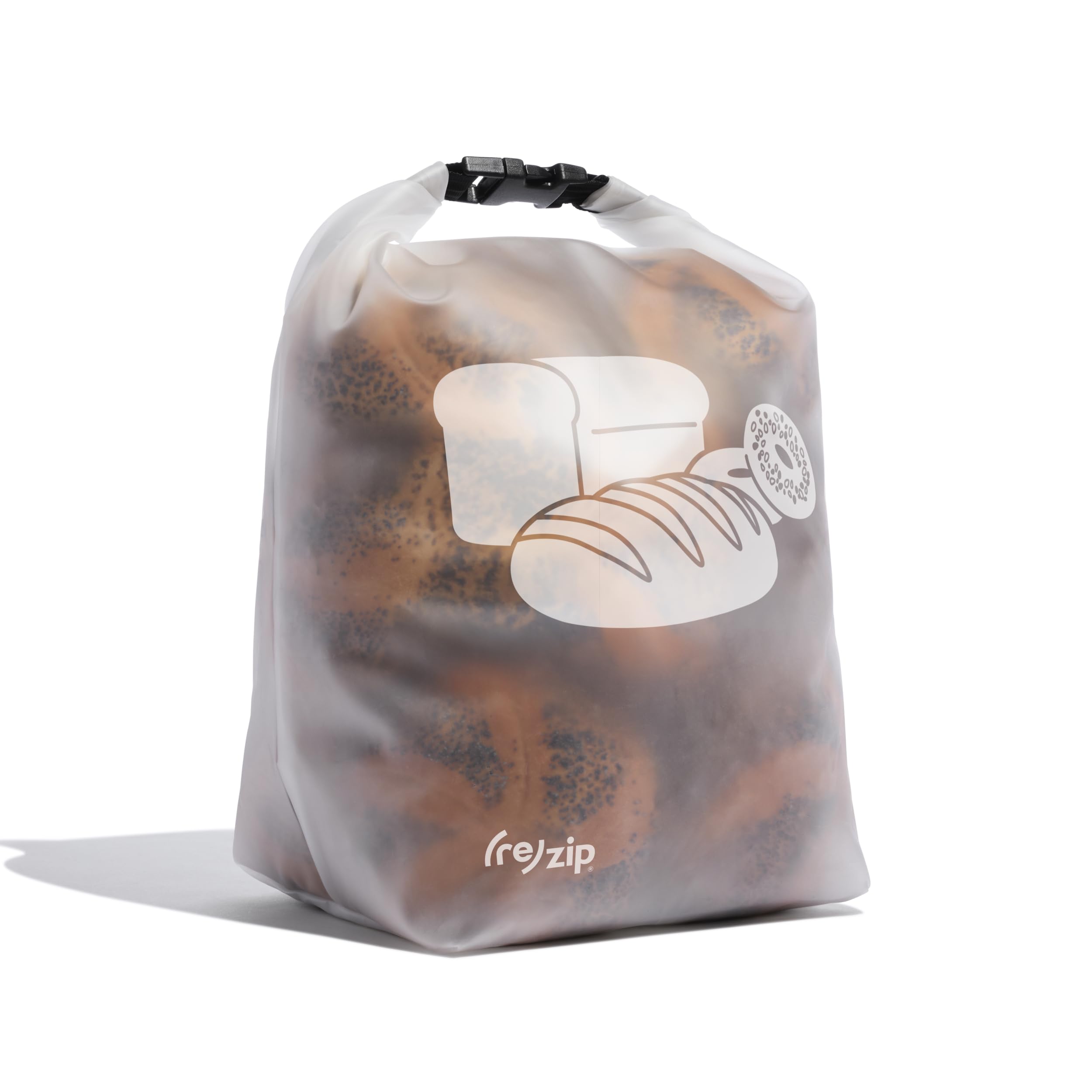 (re)zip bread-bagel storage bag with roll-top keeps bread fresher.