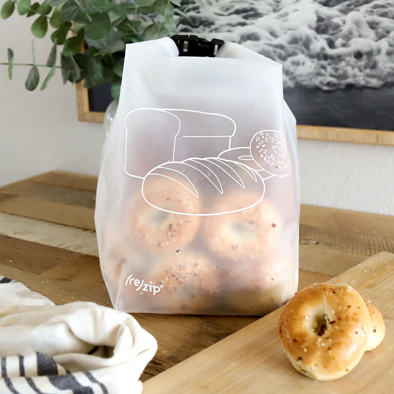 (re)zip compact storage bag 8x7x16 holds up to 39 cups of baked goods.