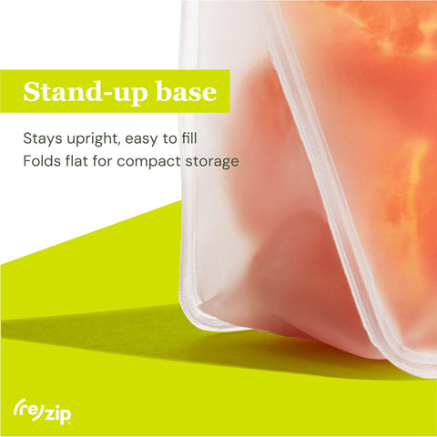 rezip dishwasher-safe bags simplify cleaning after meals and outings.