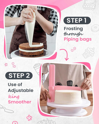 RFAQK 360-degree cake turntable enables smooth icing from every angle