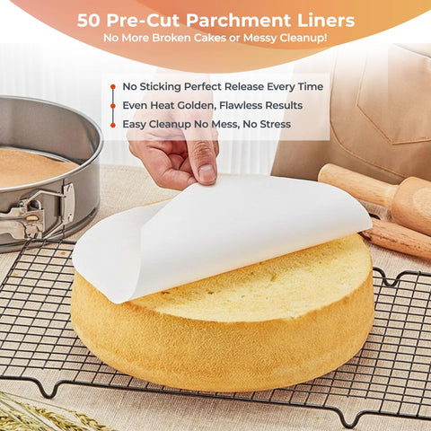 RFAQK non-stick coating ensures smooth cake release and quick cleanup.