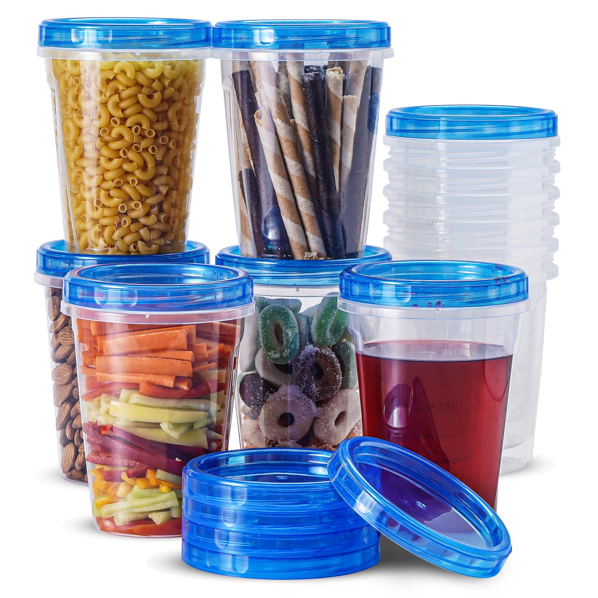 RFAQK 24-pack freezer containers with twist-top lids for meal prep and leftovers