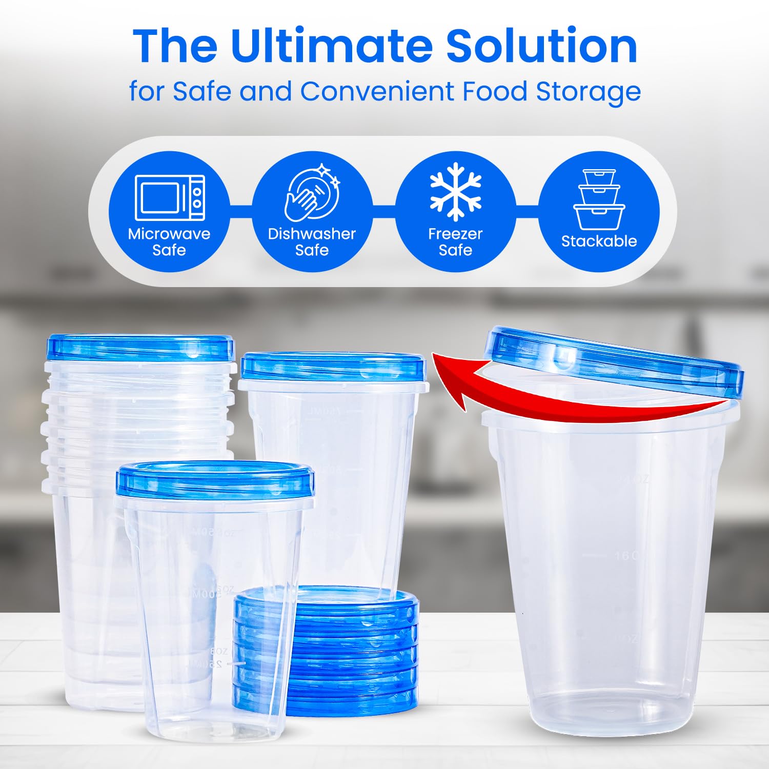 RFAQK 32 oz freezer soup containers ideal for soups and meals