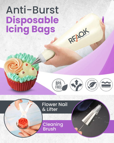 RFAQK reusable pastry bag with coupler enabling versatile piping