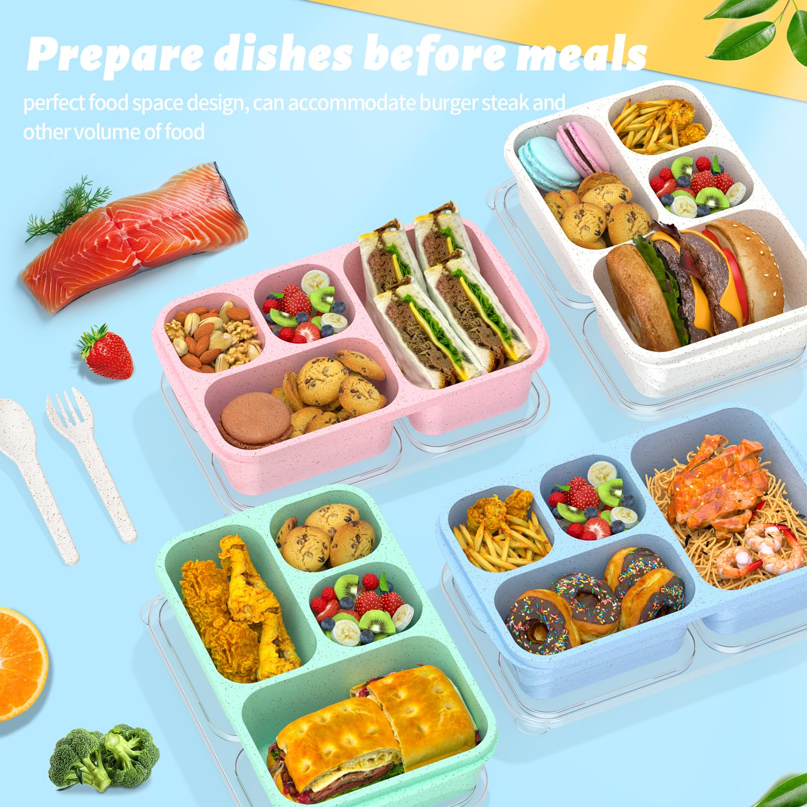 RGNEIN bento box compartments: neatly portioned spaces for balanced meals.