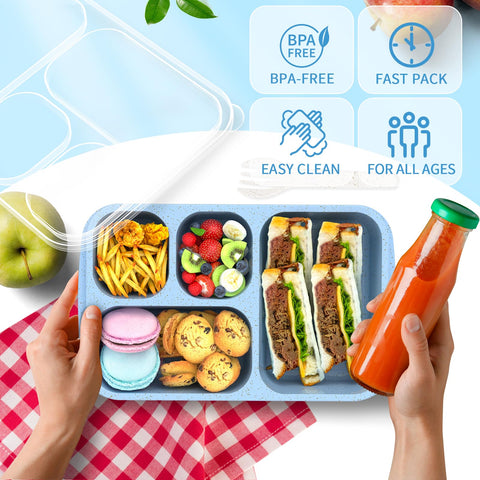 RGNEIN bento box stackable design saves space and travels easily.