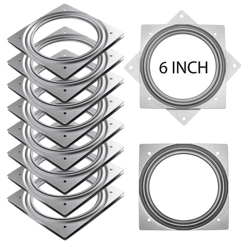 RHBLME 8-pack lazy susan hardware in silver for durable rotating trays.