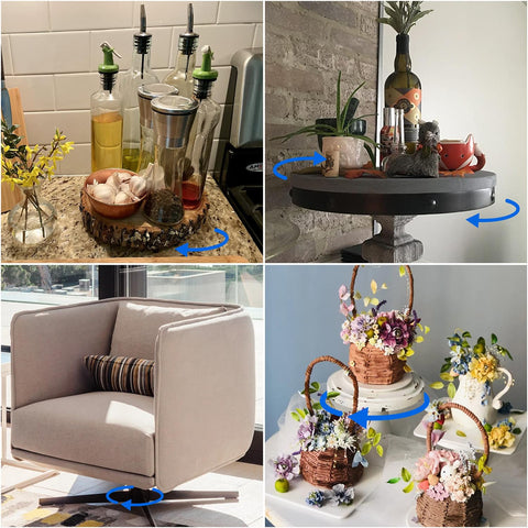 RHBLME DIY rotating table hardware for cabinet organizers and project tables.