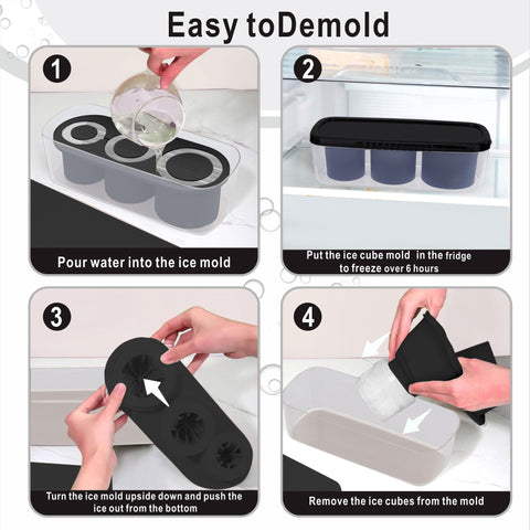 Rhewatin stackable bin and lid keep ice organized and odor-free in freezer