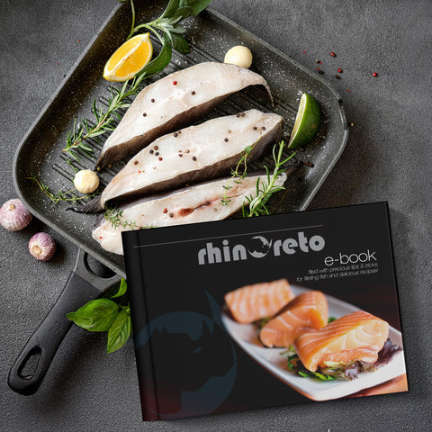 Rhinoreto fillet knife ergonomic handle provides secure grip for both hands.