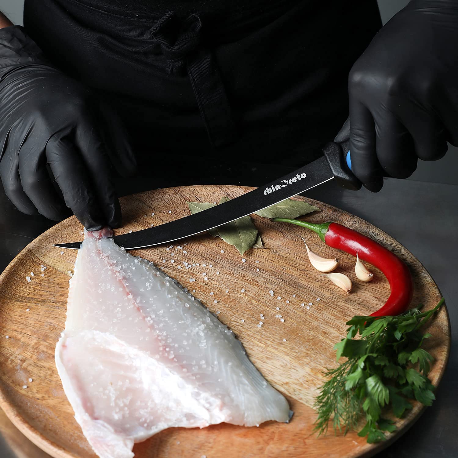 Rhinoreto fillet knife vented sheath reduces weight and protects the blade.